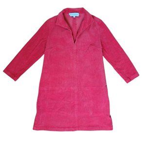 Tuckernuck Pink Micro Corduroy Three Quarter Sleeve Clifton Dress, Small
